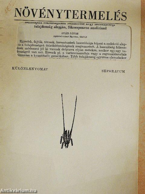 Búzafajták rokonságának felismerése négy lisztminőségi tulajdonság alapján, főkomponens analízissel