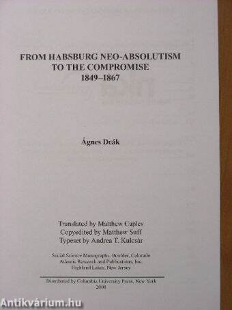 From Habsburg Neo-absolutism to the Compromise 1849-1867
