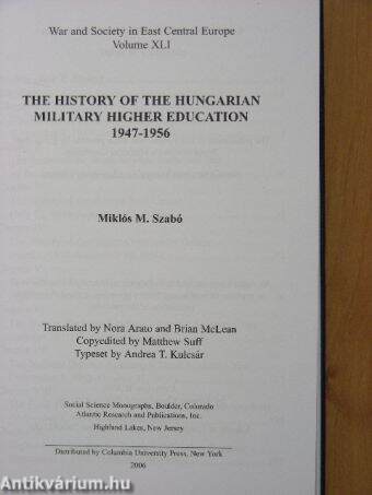 The History of the Hungarian Military Higher Education 1947-1956