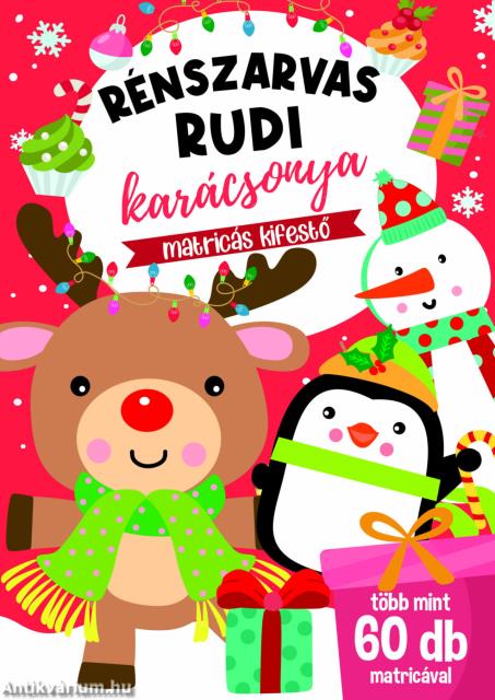Rénszarvas Rudi karácsonya - matricás kifestő