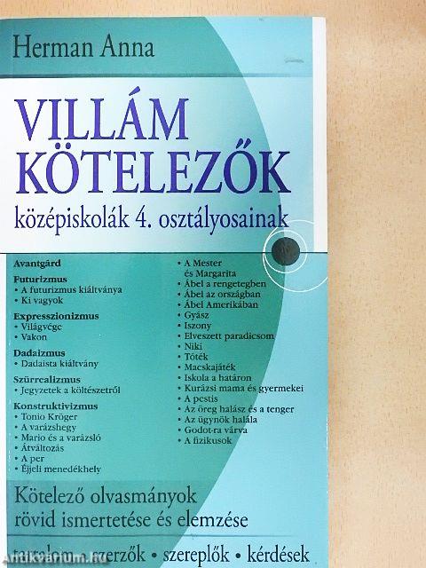 Villám kötelezők középiskolák 4. osztályosainak