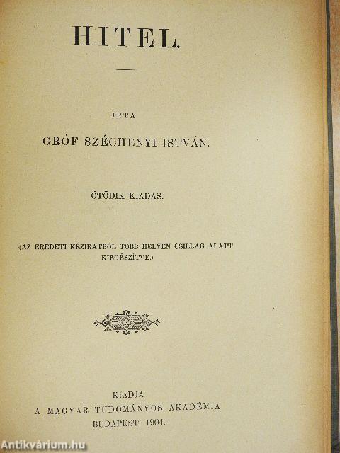 Gróf Széchenyi István munkái I/I-II.