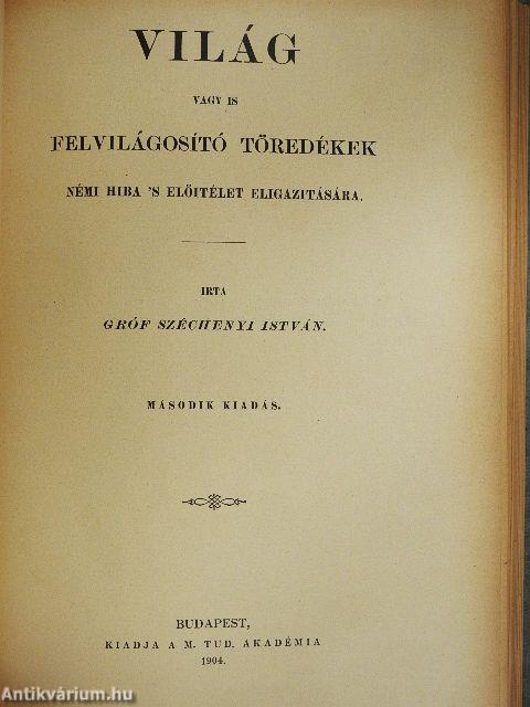 Gróf Széchenyi István munkái I/I-II.