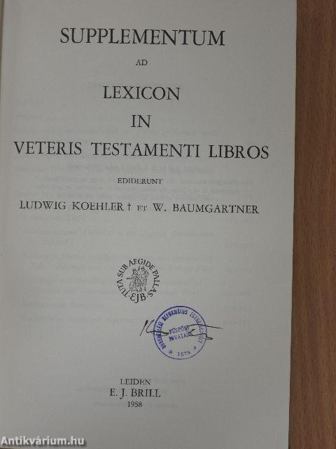 Lexicon in Veteris Testamenti Libros/Supplementum