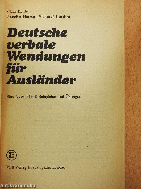 Deutsche verbale Wendungen für Auslander