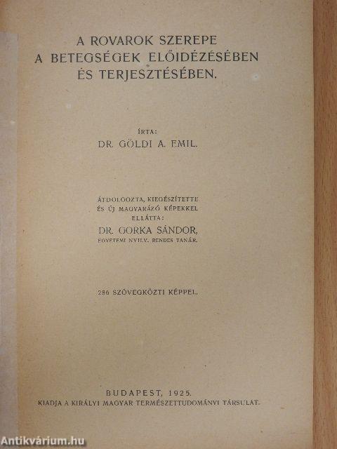 A rovarok szerepe a betegségek előidézésében és terjesztésében