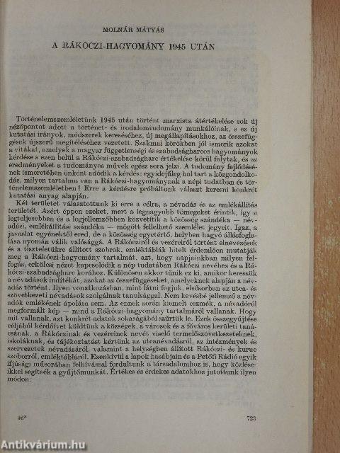 A Rákóczi-hagyomány 1945 után