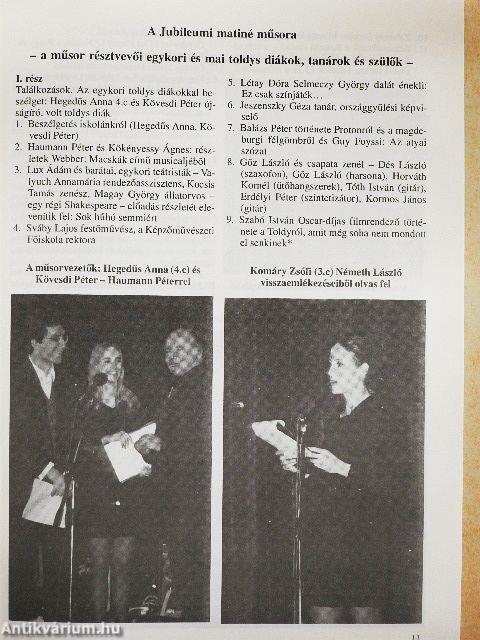 A Toldy Ferenc Gimnázium Évkönyve az 1995-96-os tanévről