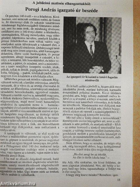 A Toldy Ferenc Gimnázium Évkönyve az 1995-96-os tanévről