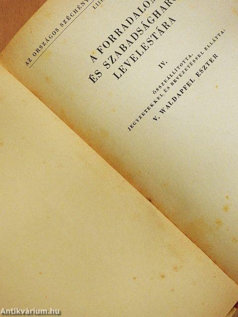 A forradalom és szabadságharc levelestára IV.