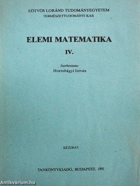 Elemi matematika IV.