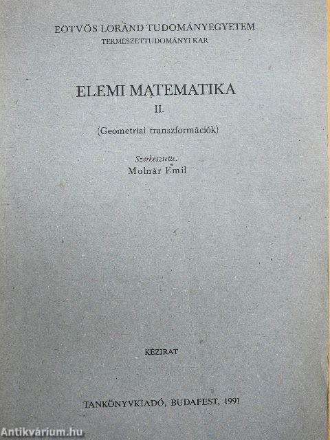 Elemi matematika II.
