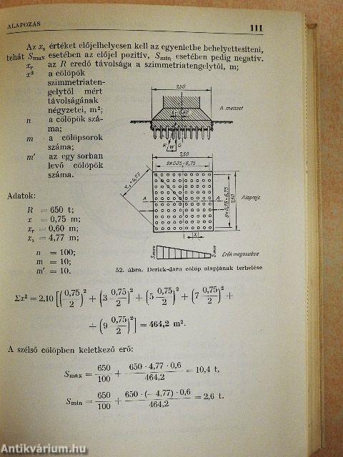 Mélyépítési gyakorlati számítások