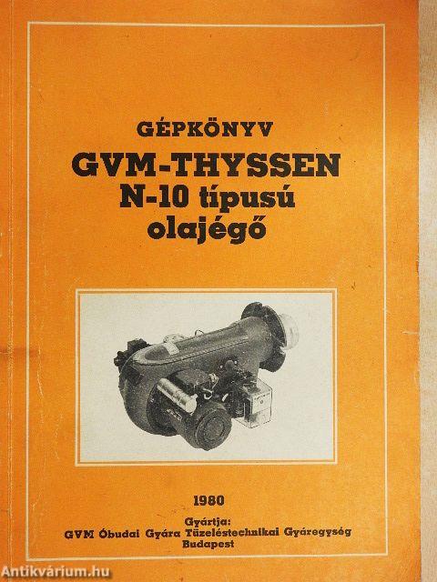 Gépkönyv GVM-THYSSEN N-10 típusú olajégő