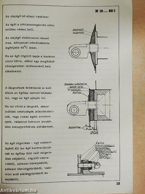 Gépkönyv GVM-THYSSEN N-10 típusú olajégő