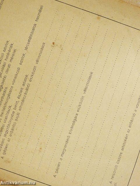 Gépkönyv az EU 175 és EU 215 esztergákhoz