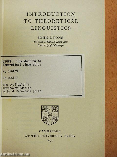 Introduction to Theoretical Linguistics