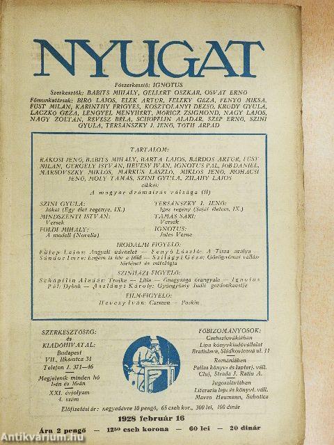 Nyugat 1928. február 16.