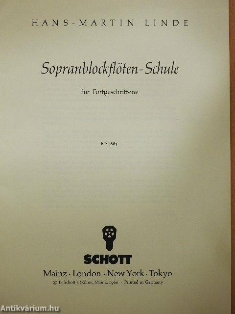 Sopranblockflöten-Schule für Fortgeschrittene