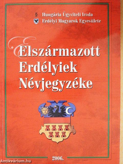 Elszármazott Erdélyiek Névjegyzéke