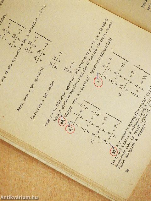 Feladatgyűjtemény matematikából a dolgozók gimnáziuma számára - II. osztály