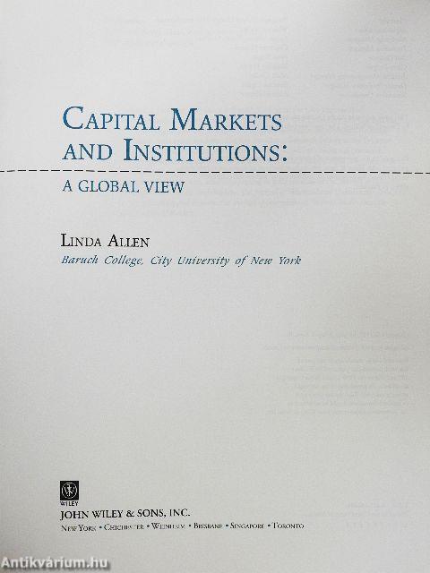 Capital Markets and Institutions: A Global View