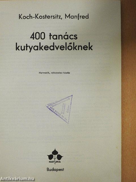 400 tanács kutyakedvelőknek