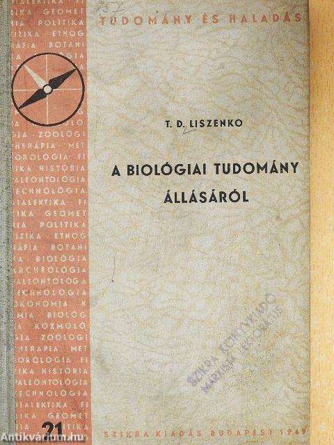 A biológiai tudomány állásáról