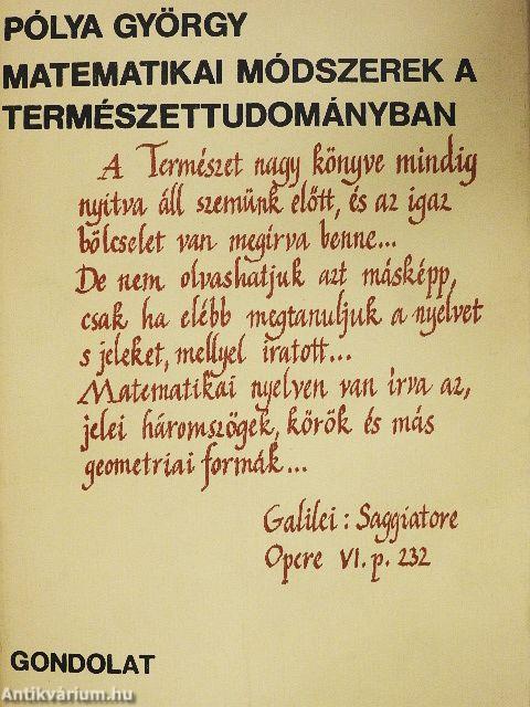 Matematikai módszerek a természettudományban