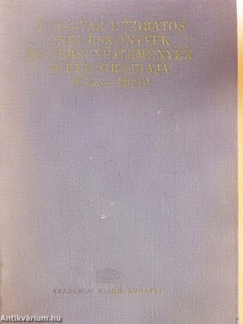 A magyar kéziratos énekeskönyvek és versgyűjtemények bibliográfiája