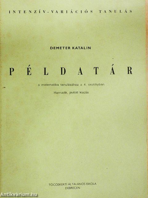 Példatár a matematika tanulásához a 4. osztályban