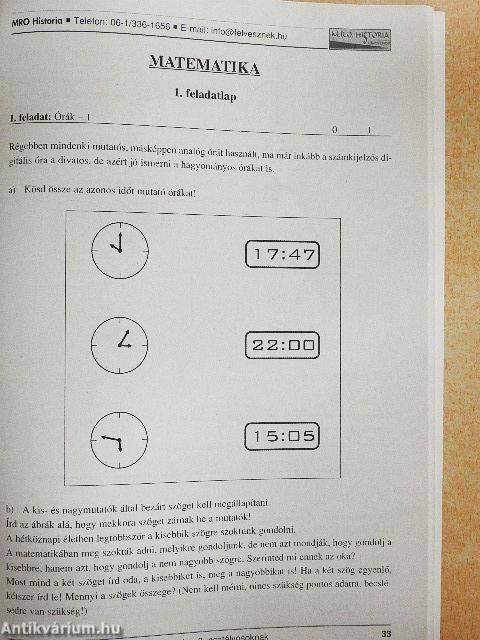 Országos kompetenciamérés tesztgyűjtemény 8. osztályosoknak