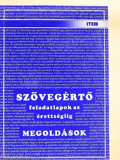Szövegértő feladatlapok az érettségiig - Megoldások
