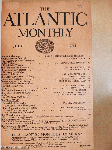 The Atlantic Monthly 1924 july-december (fél évfolyam)