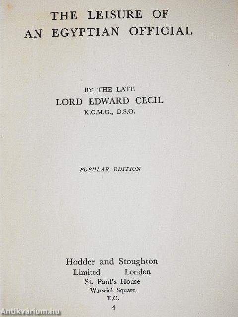 The leisure of an egyptian official