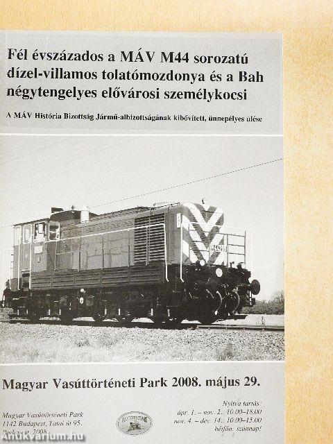 Fél évszázados a MÁV M44 sorozatú dízel-villamos tolatómozdonya és a Bah négytengelyes elővárosi személykocsi