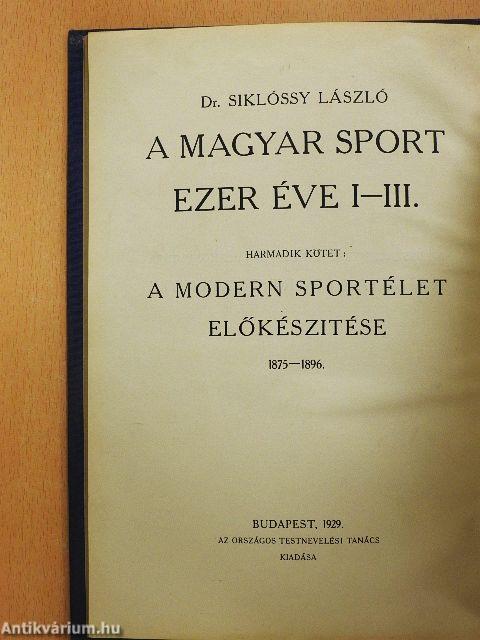 A magyar sport ezer éve III. (töredék)