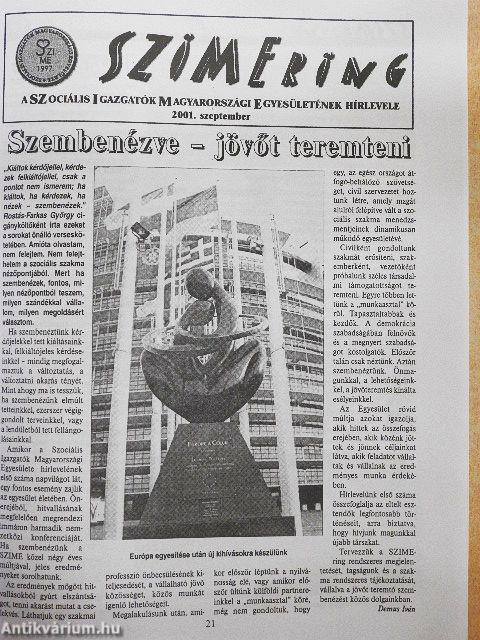 A Magyar Szociálpolitikai Társaság hírlevele 2001.