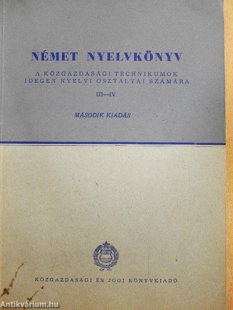 Német nyelvkönyv III-IV.