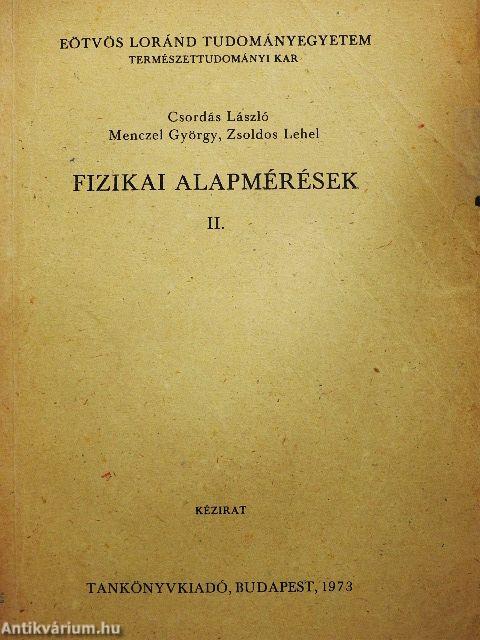 Fizikai alapmérések II.