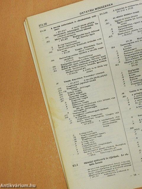 Egyetemes tizedes osztályozás 37.