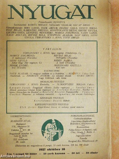 Nyugat 1927. október 16.