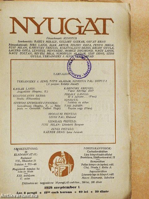 Nyugat 1928. szeptember 1.