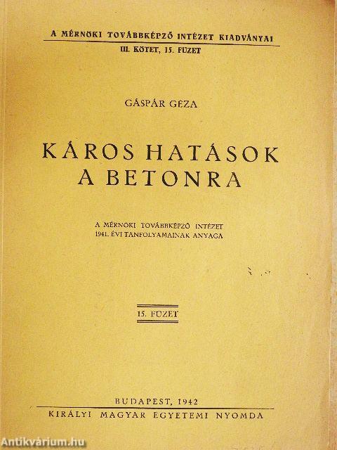 Káros hatások a betonra