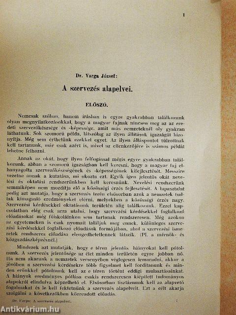 A szervezés alapelvei