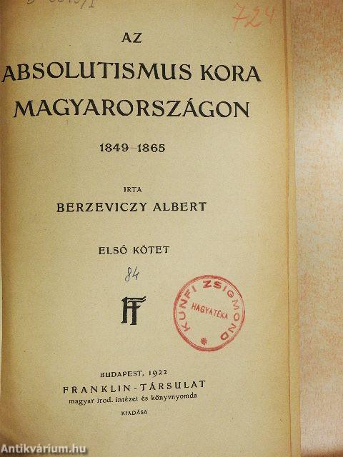 Az absolutismus kora Magyarországon I. (töredék)
