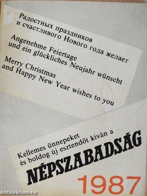 Kellemes ünnepeket és boldog új esztendőt kíván a Népszabadság 1987