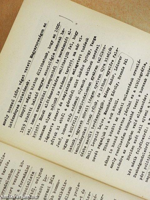 A magyar szociológiai irodalom bibliográfiája 1.