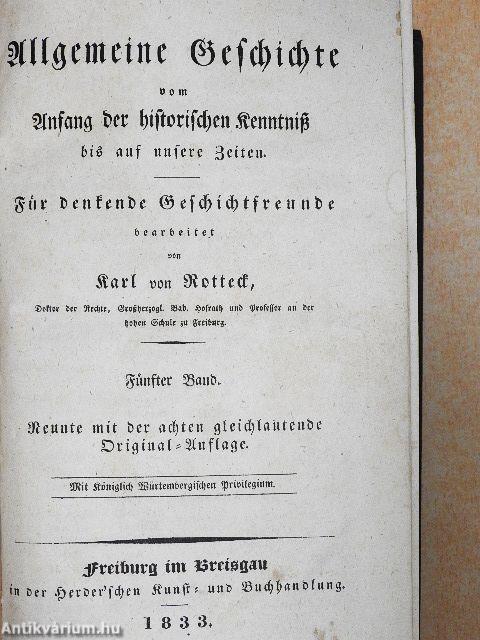 Allgemeine Geschichte vom Anfang der historischen Kenntniß bis auf unsere Zeiten V-VI. (gótbetűs)
