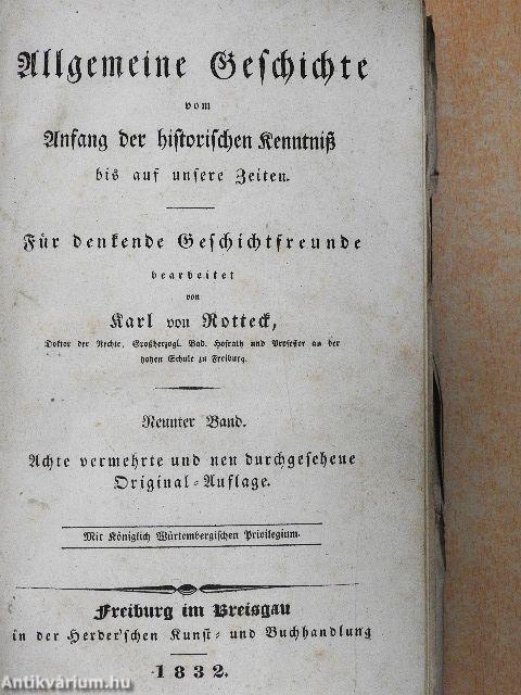 Allgemeine Geschichte vom Anfang der historischen Kenntniß bis auf unsere Zeiten IX. (gótbetűs)